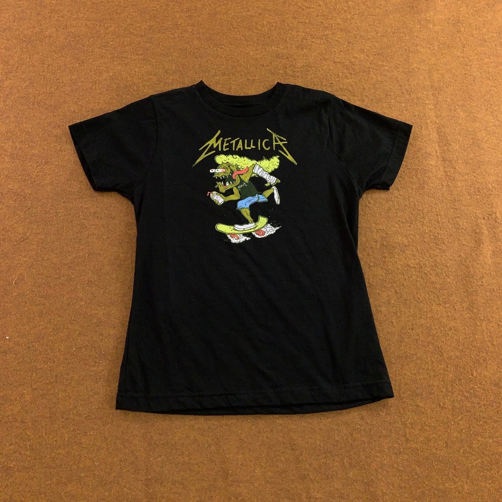 Metallica Youth Mediium Black Skateboarding Monster Graphic Short Sleeve T-Shirt